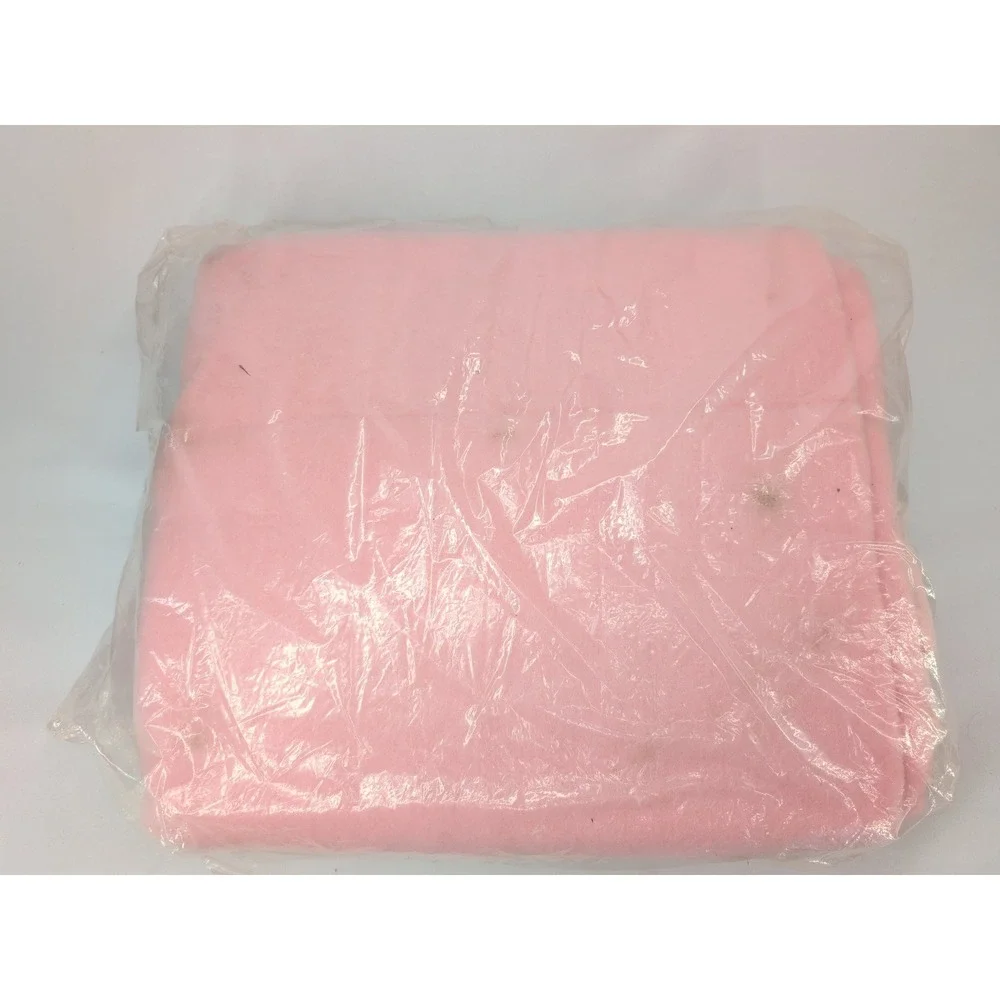 Lady Pepperell Crescendo Satin Trim Fleece Blanket Pink Vintage Twin Double USA